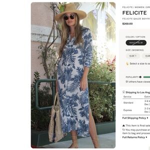 Felicite Gauze Boyfriend Maxi Dress - 100% cotton